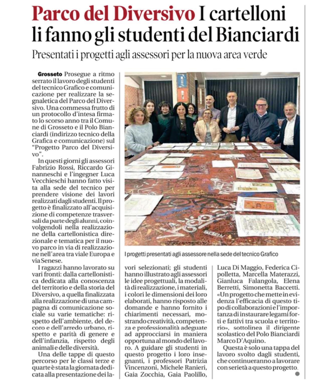 Articolo Assessori al Bianciardi 22 aprile Il Tirreno