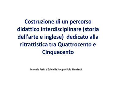 Costruzione di un percorso didattico di arte del ritratto