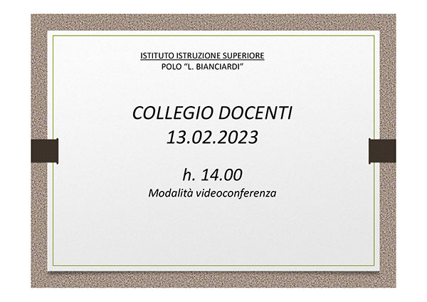 Odg Collegio 13 febbraio 2023